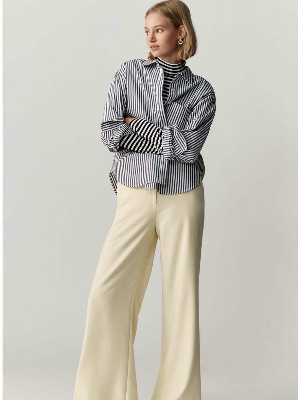 Free People Maeve Shrunken Bennet 100% Cotton Button Down Shirt